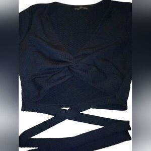 Urban Outfitters Black Textured Crop Top